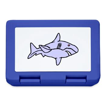 Fisch Hai Raubfisch Räuber Wasser Graffiti Ozean - Brotdose - Royalblau - Vorne