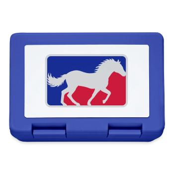 Red Blue Sport Horse - Lunchbox - royal blue - Front