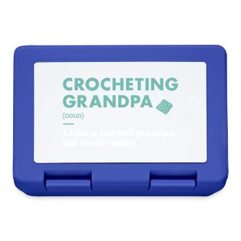 Crocheteur Grand-père Définition Crochet - Boîte à goûter - bleu royal - Devant