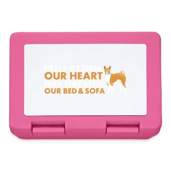 Dog First They Steal Our Heart Basenji - Brotdose - Pink - Vorne