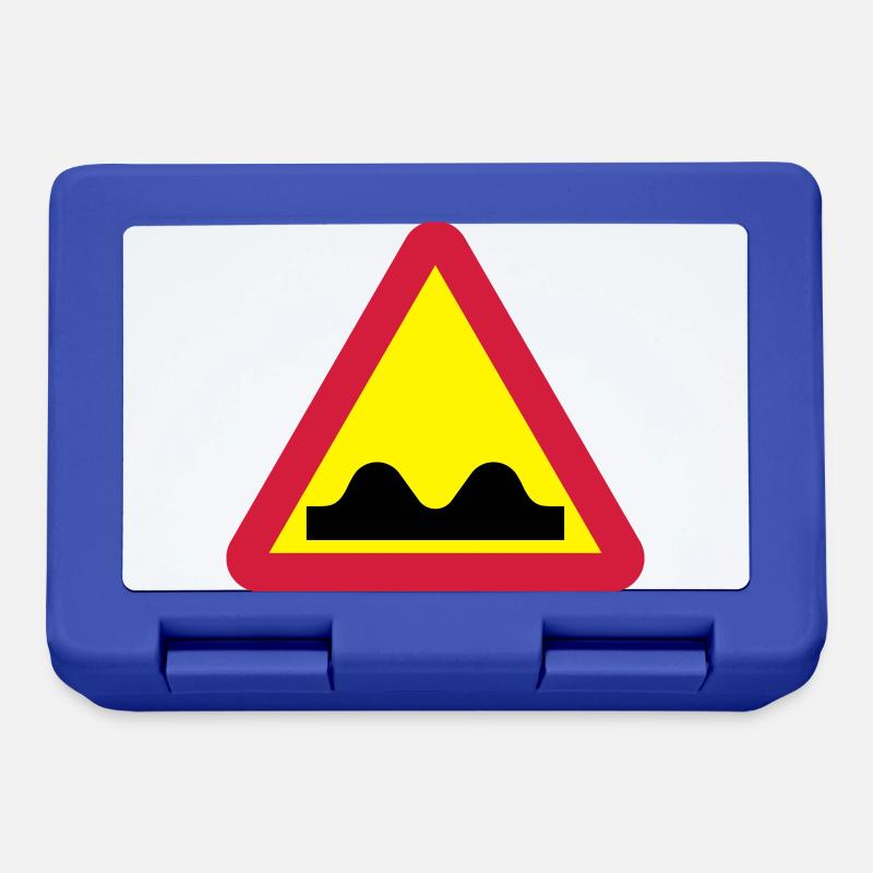 Warning sign for bumpy road - Lunchbox - royal blue