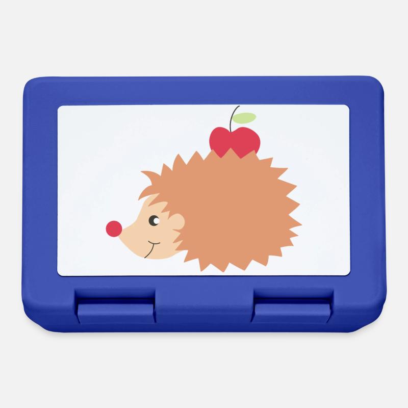 Igel mit Apfel - Brotdose - Royalblau