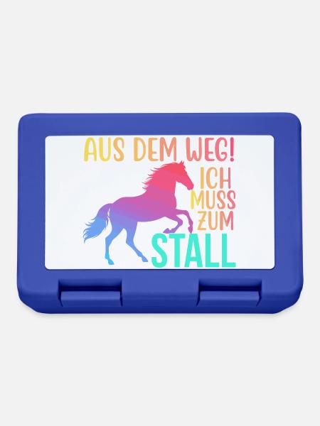Aus dem Weg Ich muss zum Stall Reiten Reiterin - Brotdose - Royalblau