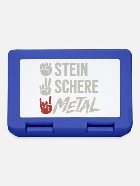 Stein Schere Metal Band Heavy Metal Musik - Brotdose - Royalblau