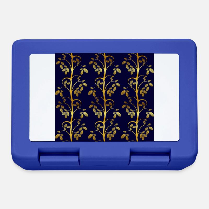 Pattern tendril gold look blue - Lunchbox - royal blue