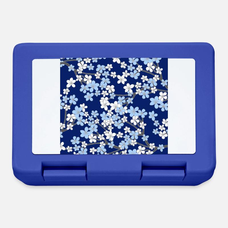 Blue Cherry Blossom Pattern - Sakura - Lunchbox - royal blue