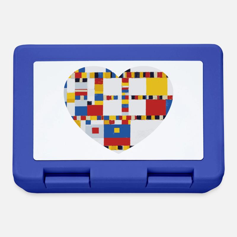 Cœur avec tableau Mondrian Victory Boogie Woogie - Boîte à goûter - bleu royal