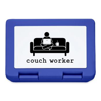 couch worker in Deinen zwei Wunschfarben - Brotdose - Royalblau - Vorne