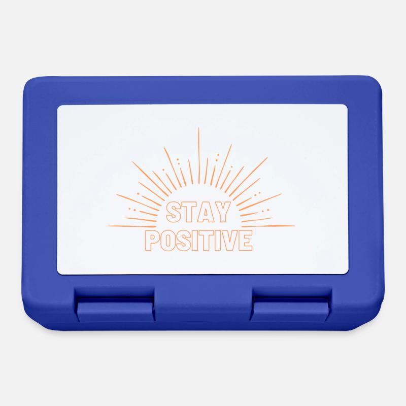 Restez positif en orange - Boîte à goûter - bleu royal