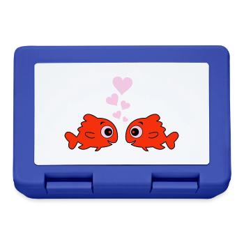 comic fische in love - Brotdose - Royalblau - Vorne