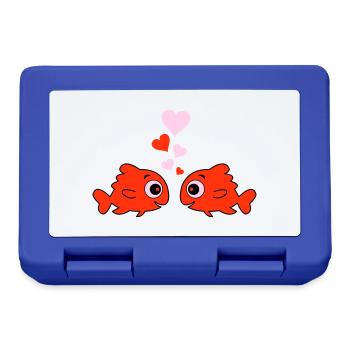 comic fische in love 2 - Brotdose - Royalblau - Vorne