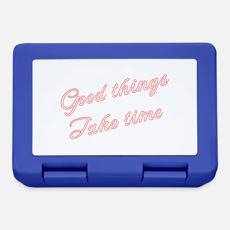good things take time - Lunchbox - royal blue