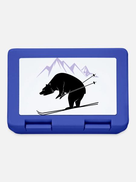Snowboard Bear - Lunchbox - royal blue
