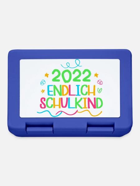 2022 endlich schulkind, Einschulung Erstklässler - Brotdose - Royalblau