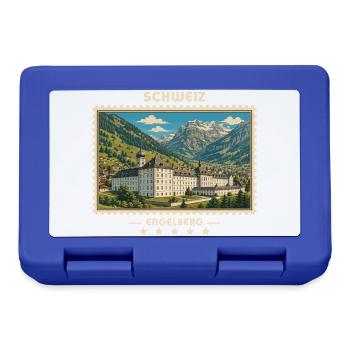 Schweiz Engelberg Vintage Reisemarke - Brotdose - Royalblau - Vorne