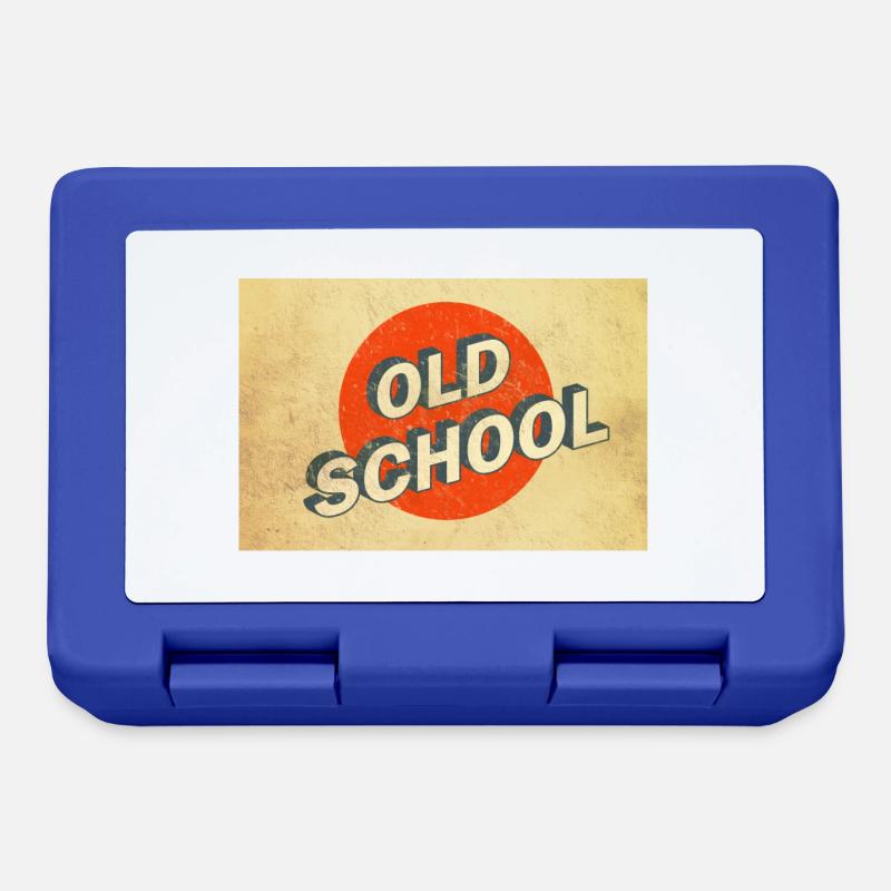 Affiche de logo Vintage Old School - Boîte à goûter - bleu royal