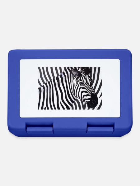 Poster Zebra 90x60 quer - Brotdose - Royalblau