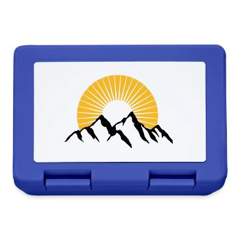 Belles montagnes avec soleil - Boîte à goûter - bleu royal - Devant