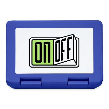on off schalter taste button einschalten ausschalt - Brotdose - Royalblau - Vorne