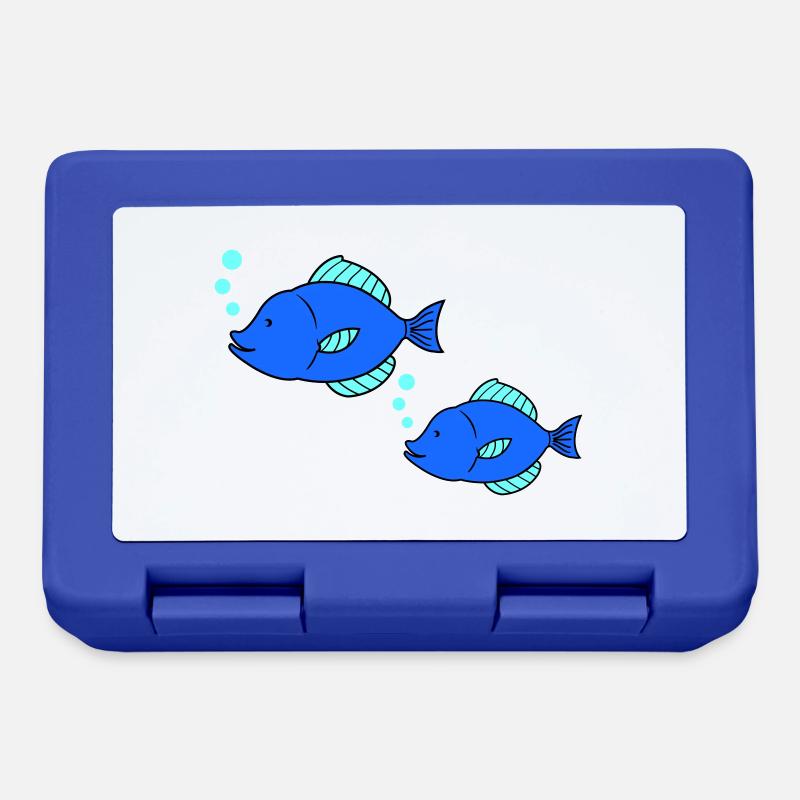 fische comic - Brotdose - Royalblau