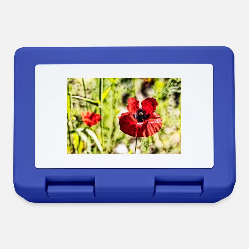 Coquelicots - Boîte à goûter - bleu royal