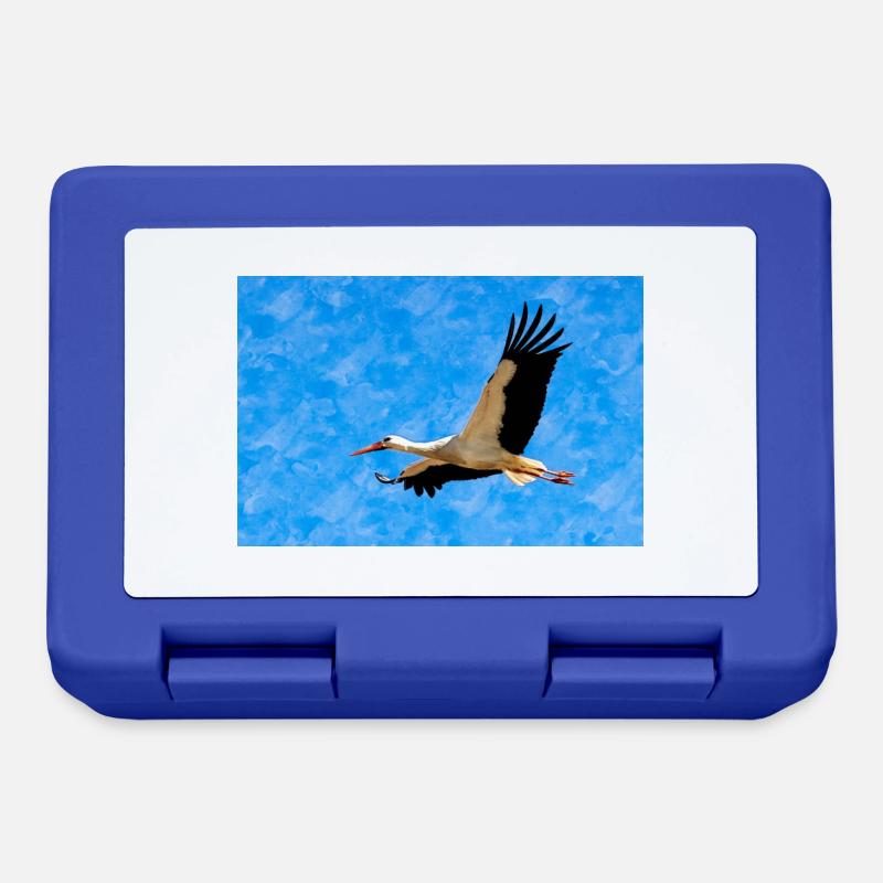 Cigogne en vol - Boîte à goûter - bleu royal