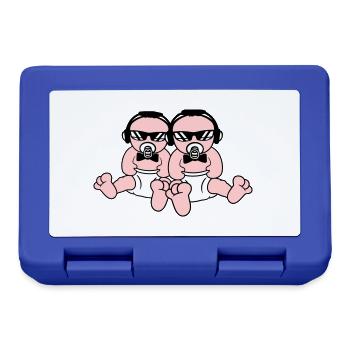 Babys Coole 2 DJ Süße Kleinkinder Team Brüder Crew - Brotdose - Royalblau - Vorne