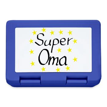 Super Oma gelbe Sterne - Brotdose - Royalblau - Vorne