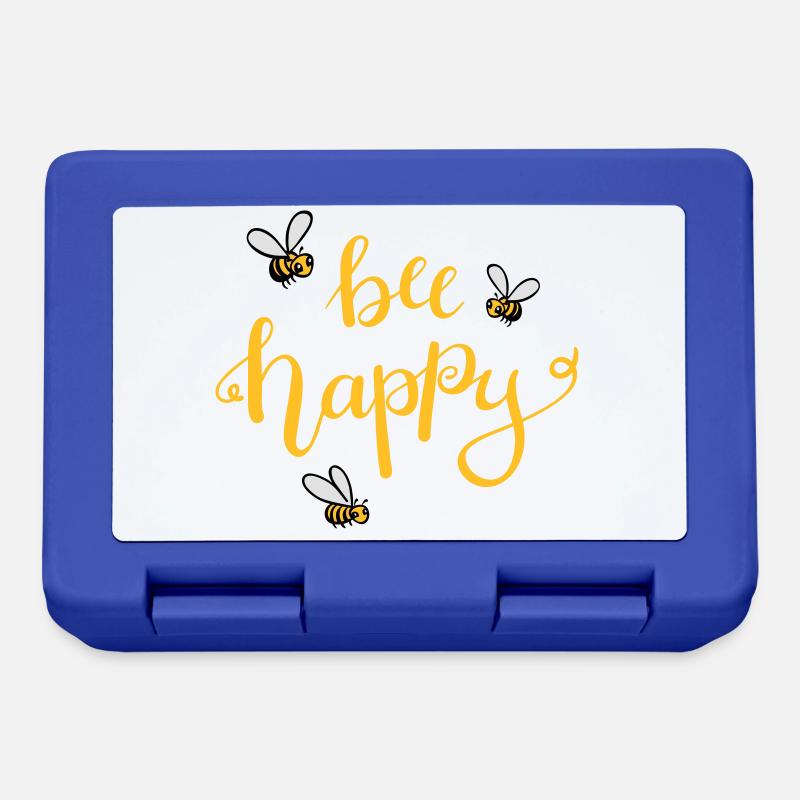 bee happy - Brotdose - Royalblau
