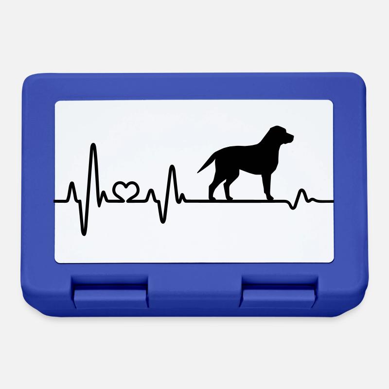 Labrador Herzfrequenz Herzschlag Pulsschlag Liebe - Brotdose - Royalblau