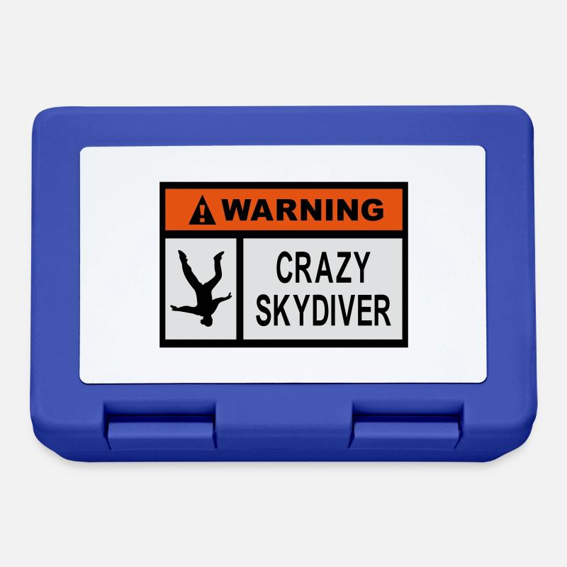 Warning Crazy Skydiver - Lunchbox - royal blue