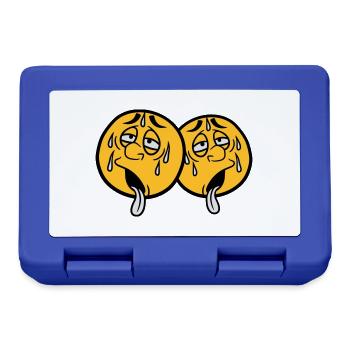 2 friends team couple face cartoon cartoon circle ru - Lunchbox - royal blue - Front