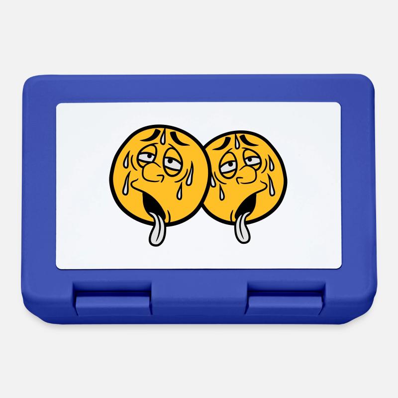 2 freunde team paar gesicht comic cartoon kreis ru - Brotdose - Royalblau