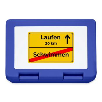 Ortsschild Schwimmen Laufen Sprintdistanz - Brotdose - Royalblau - Vorne