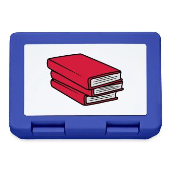 3 Books Stack Design - Lunchbox - royal blue - Front