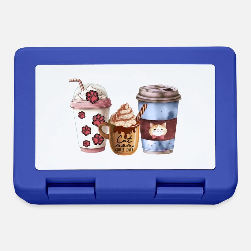Maman chat aime le café - Boîte à goûter - bleu royal