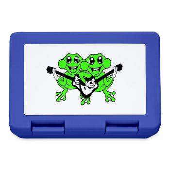 Frösche Gitarre Band Süße Zwei Frosch Freunde Team - Brotdose - Royalblau - Vorne