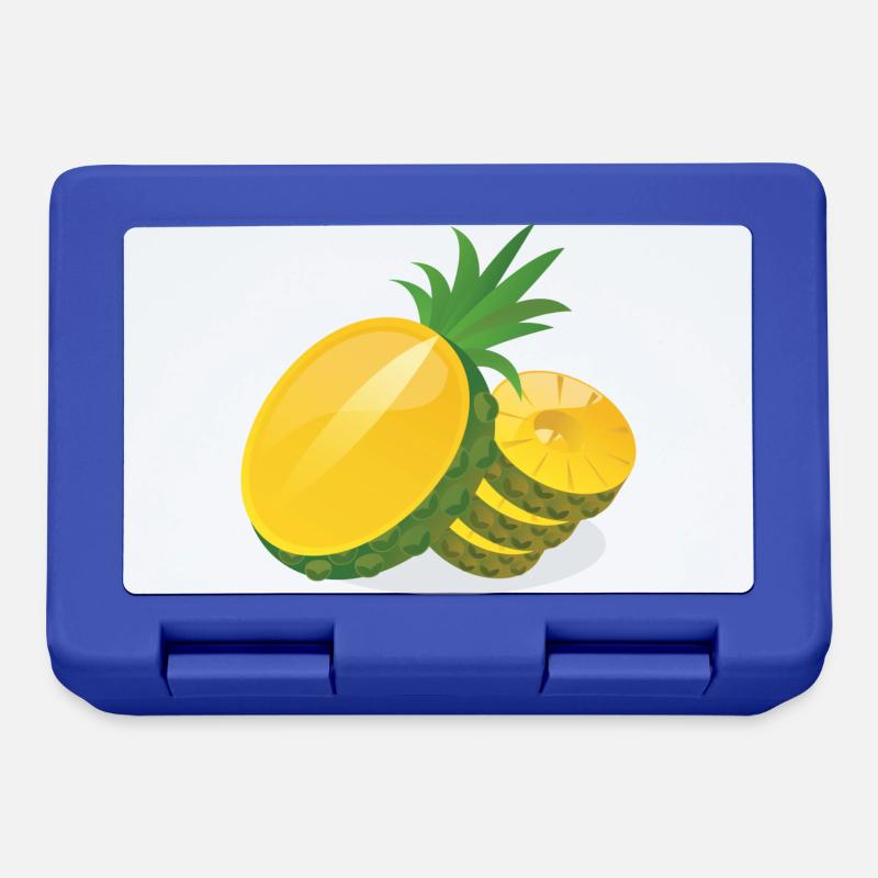 Ananas en tranches - Boîte à goûter - bleu royal
