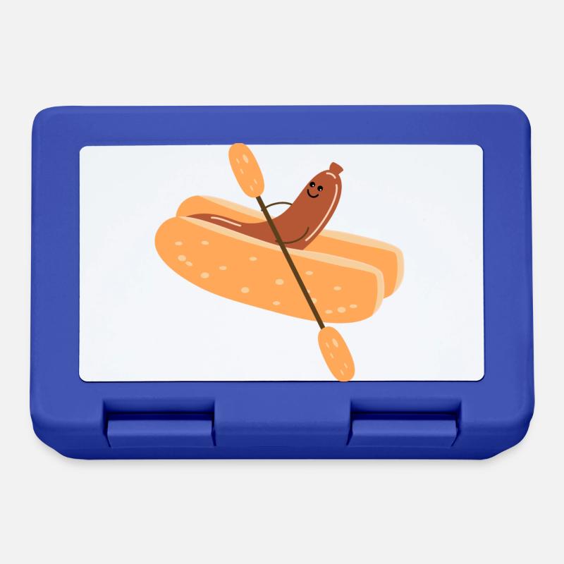 Bockwurst im Paddelboot - Brotdose - Royalblau