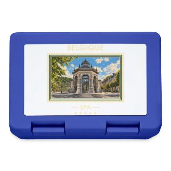 Belgien Spa Vintage Reisemarke - Brotdose - Royalblau - Vorne