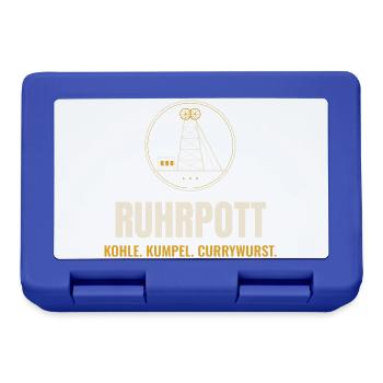 Ruhrpott Förderturm – Kohle Kumpel Currywurst - Brotdose - Royalblau - Vorne