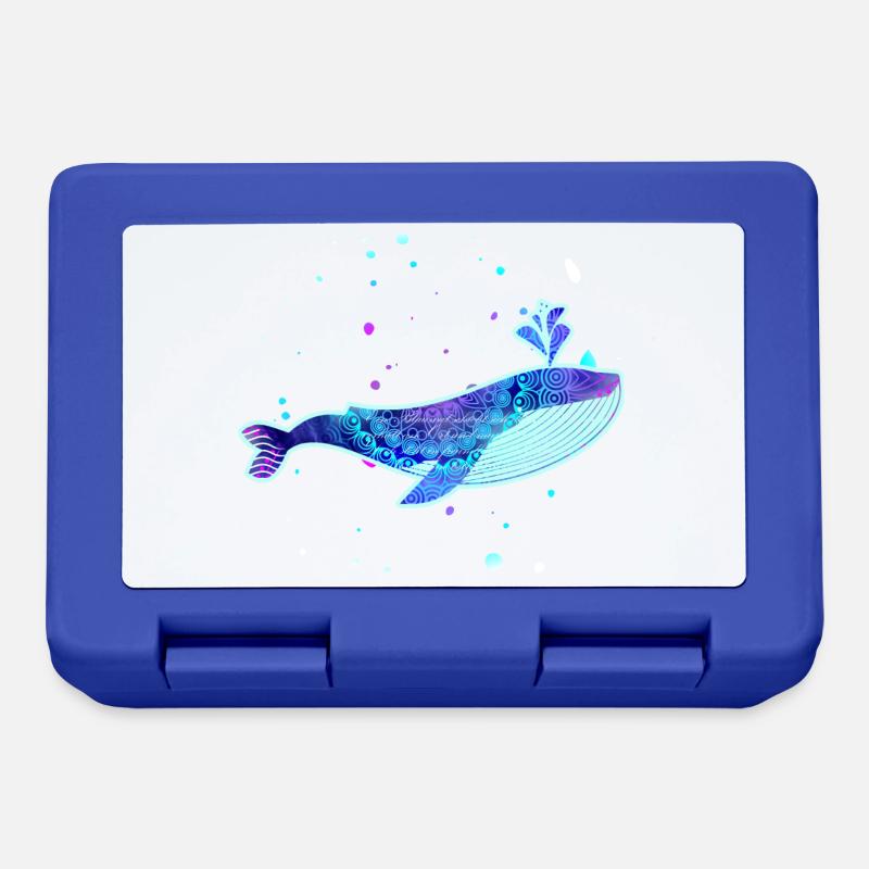 Blue whale pattern pastel tones - Lunchbox - royal blue