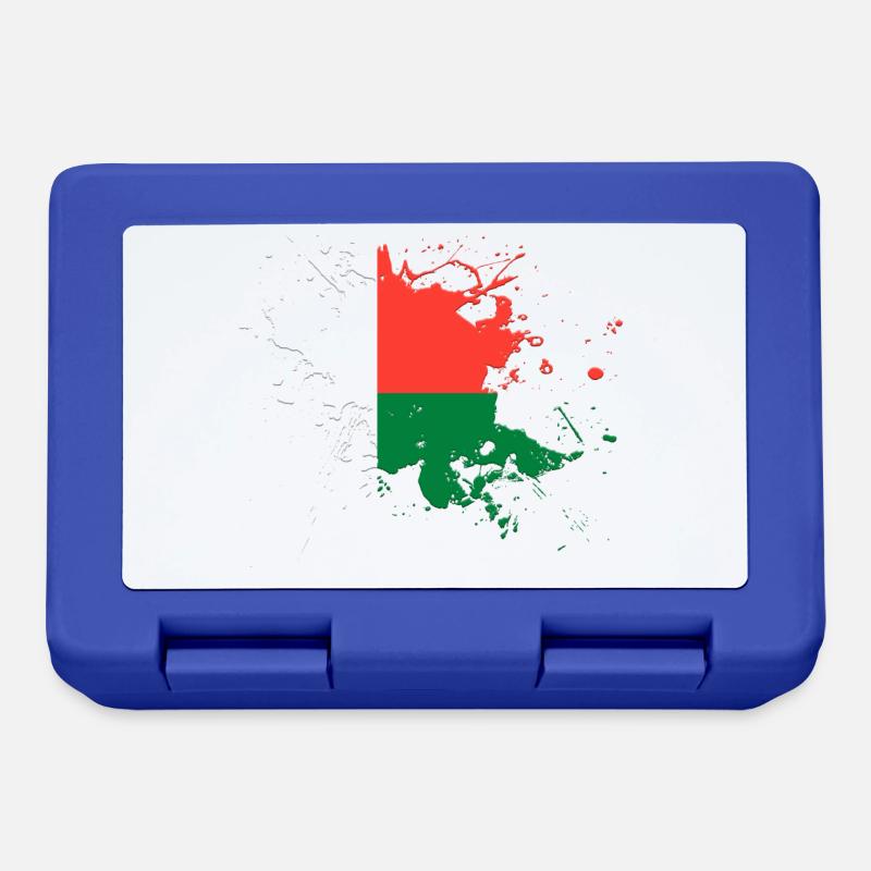Le drapeau de Madagascar comme taches de peinture - Boîte à goûter - bleu royal