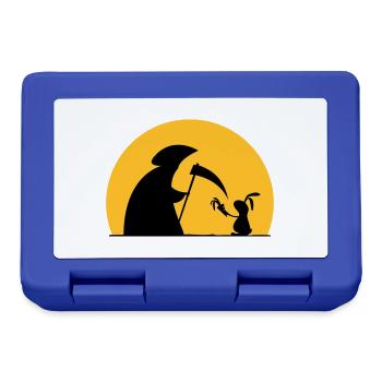 Hase Kaninchen Möhre Tod Sensenmann Karotte bunny - Brotdose - Royalblau - Vorne