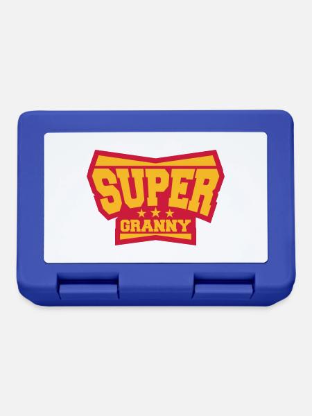 Super Granny Grandma Hero Logo - Brotdose - Royalblau