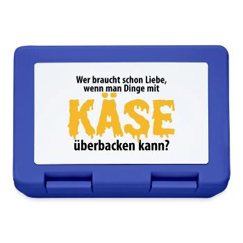 Liebe Käse backen Grill Ofen Herd Küche Toast Amor - Brotdose - Royalblau - Vorne