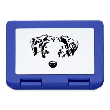 minimal Australian Shepherd Aussie dog - Lunchbox - royal blue - Front