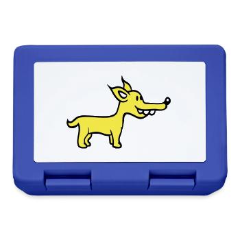 chien se tient mignon petit chiot heureux animal de compagnie - Boîte à goûter - bleu royal - Devant