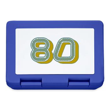 80. 80 ANS. 80e ANNIVERSAIRE. ANNIVERSAIRE 80 ANS. - Boîte à goûter - bleu royal - Devant