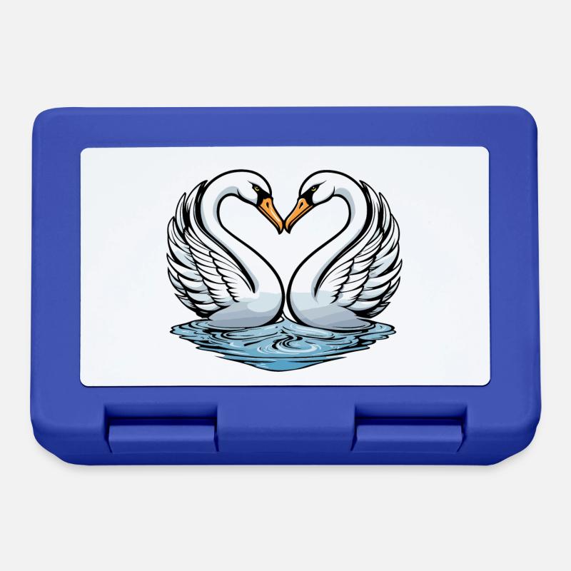 Illustration de la Saint-Valentin cygne - Boîte à goûter - bleu royal